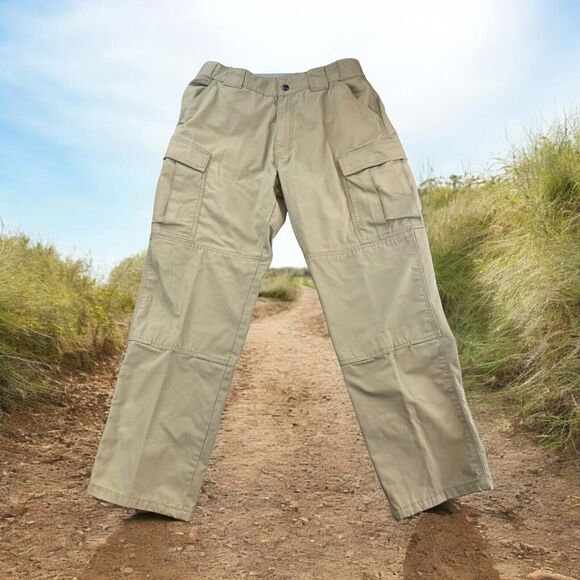 5.11 Tactical Series Cargo Pants Sz Large Ripstop Double Knee Adjustable Waist - Picture 1 of 16